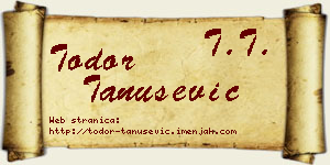 Todor Tanušević vizit kartica
